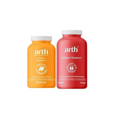 Arth Fatigue Suppot Gummies with Ferrous Ascorbate (Iron) & Mood Support Tablets for Emotional Wellness | 30 Each | Mind and Body Combo