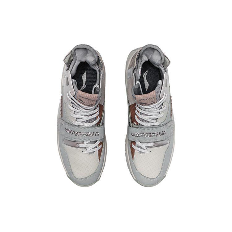 Li Ning CF Alien Hacker Abrasion Resistant Slip Resistant Coverage High Top Athletic Shoes Men's Gray AGLQ167-4