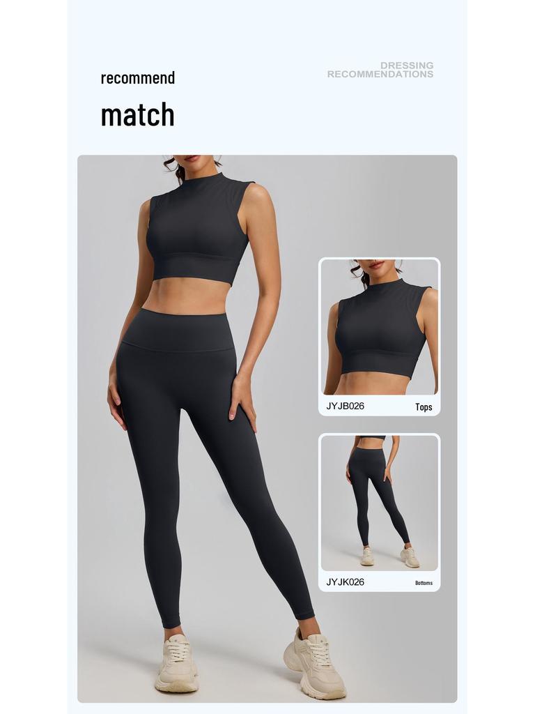 Women's Shockproof Sleeveless Sports Top with Fixed Bra Pad for Yoga and Fitness