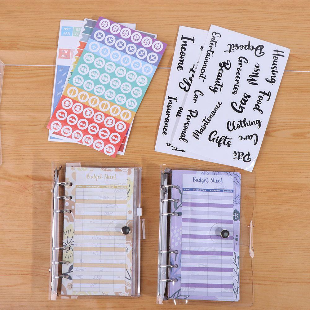 Transparent A6 Budget Planner Waterproof Money Saving Binder Money Organizer School Stationery