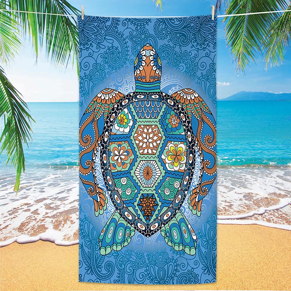 Nouvelle Serviette de Plage Bohème Séchage Rapide Serviette de Bain Douce pour Chaise de Plage Transat Bord de Piscine