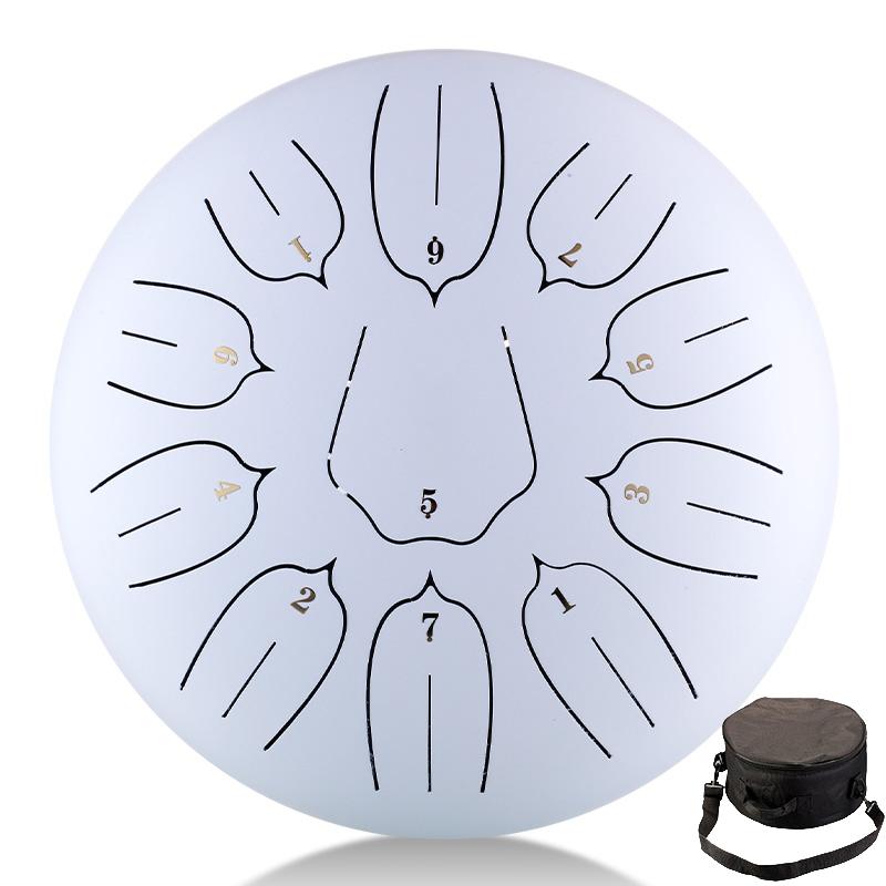 Hluru 10 Inch 11 Notes Glucophone Steel Tongue Drum D Tones Music Drum Ethereal Drum Percussion Instrument 11 Notes Steel Drum