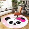 1pc Panda Bow Round Chair mat Area Rug - Non-Slip, Floor Mat for Office, Bedroom, home decor Christmas Gift p0811252