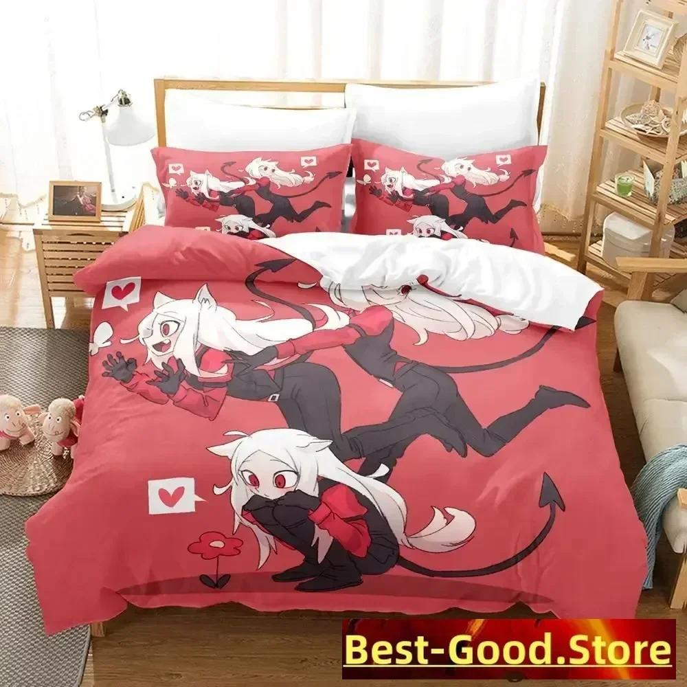 Helltaker Bettwäsche-Set Bettbezug Laken Bedrucktes Bett-Set Kissenbezug Bett Voll Queen King Size Bettdecke Schlafzimmer