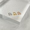 Lucky Cross Women's One-Touch Rose Gold Piercing Earrings