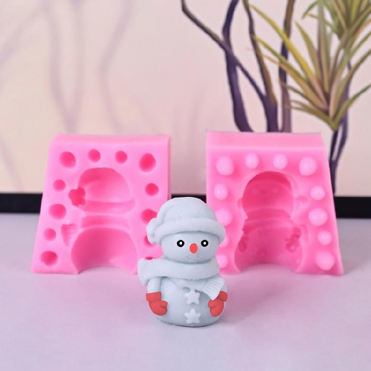 Christmas Snowman Silicone Molds for Plaster Decorations, Christmas Candle Silicones Molds for Candle Soap Holiday Gift