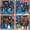 Weihnachtsfensteraufkleber Blauer Elch Statische Aufkleber Schneemann Schneeflocke Wandaufkleber Abziehbilder Frohe Weihnachten Feiertagsparty Aufkleber