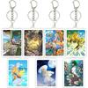 PKM Anime Mewtwo Acrylic Keychain Cartoon Psyduck Mew Bulbasaur Charizard Game Collection Card Jewelry Keyring Charm Accessories