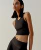 Editable Scenario Round Neck Crop Top [Black]