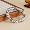 Vintage Stackable Acrylic Bracelets for Women Bohemian Round Retro Tube Beaded Bracelet Bangles Leopard Resin Elastic Bangle  Jewelry Gift