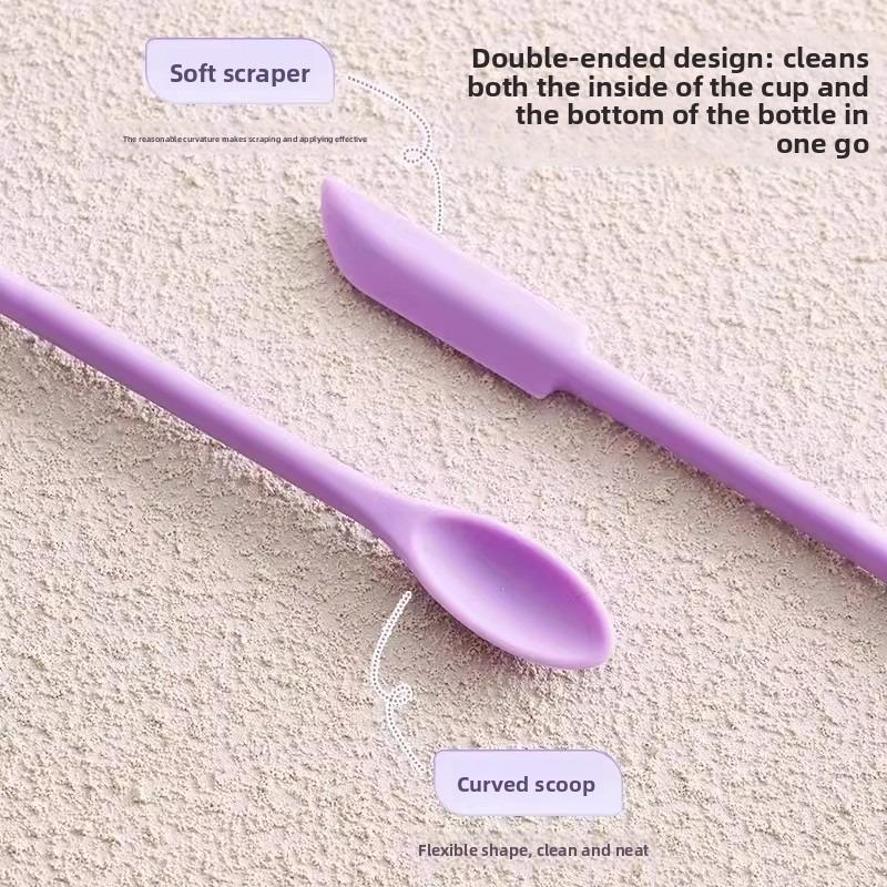 Cosmetics Silicone Extraction Spoon Double-ended Mini Lotion Cream Body Lotion Glow Bottle Small Spoon