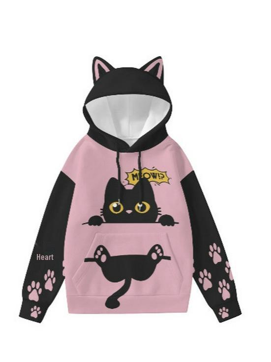DZ Style Dämonenjägerin Mädchen Tigerohren Hoodie - Niedliches Anime Wukong Panda Frosch Design