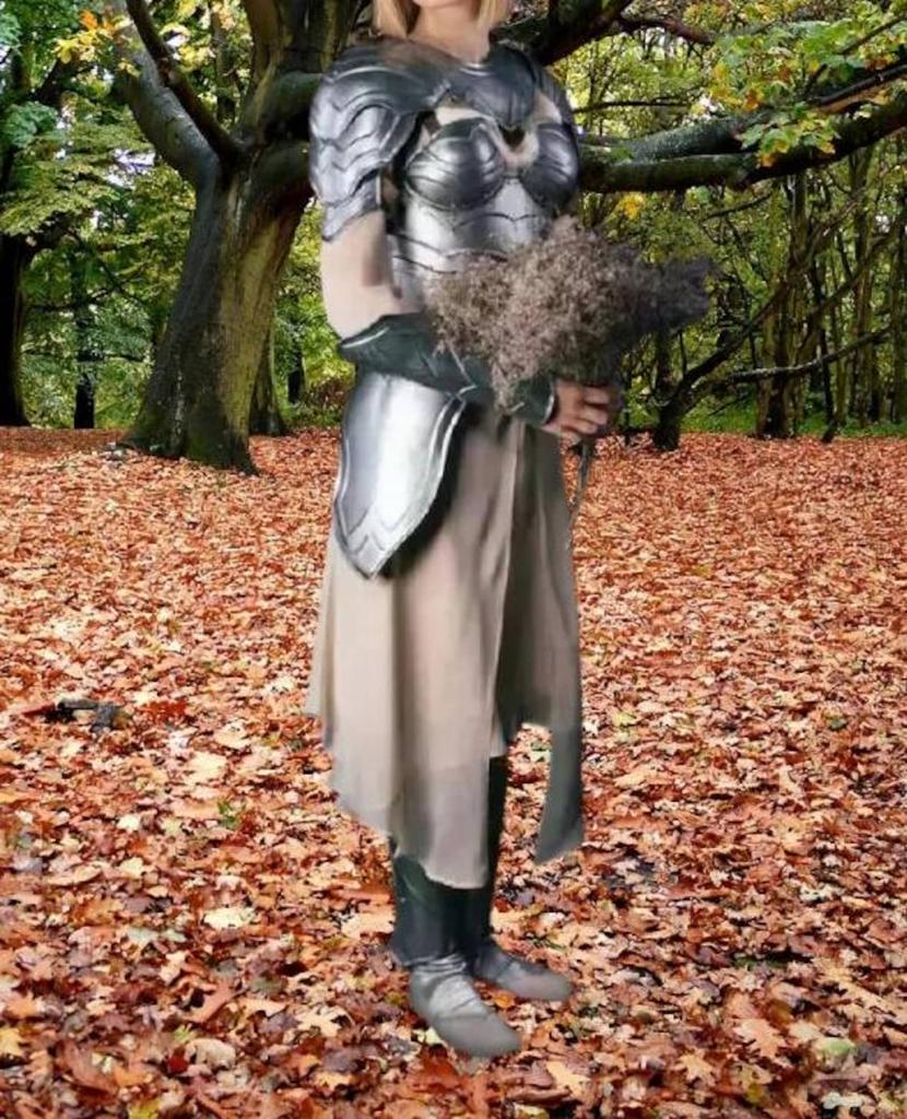 Women's Medieval Knight Armor Steel Warrior Princess Costume Cosplay Outfit