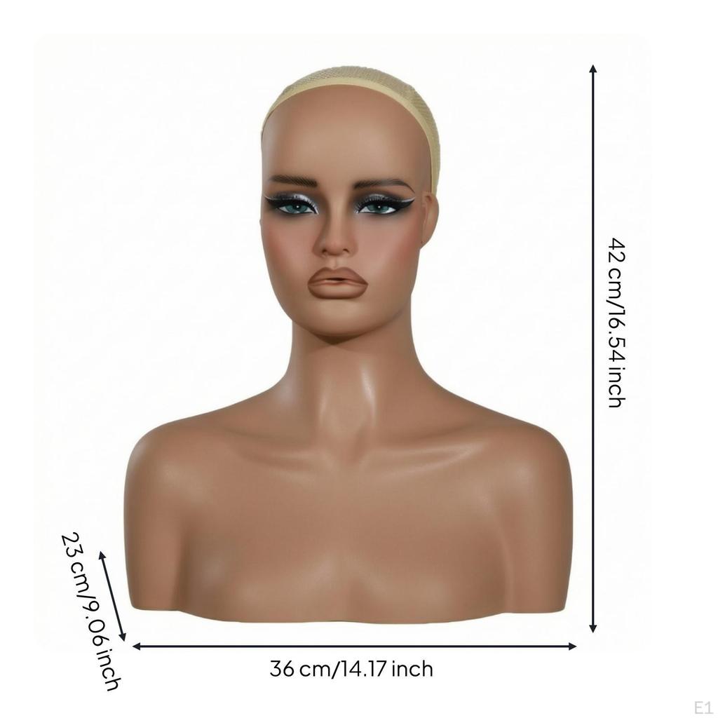 Mannequin Head with Shoulders Matte Hairpiece Display Bust Shaped Cabeza Para Peluca Con Hombros for
