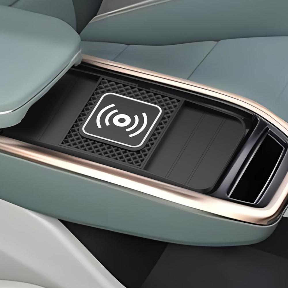 15W Fast Wireless Charging Pad Non-Slip Rubber Mat for Car Storage Lightweight USB-Powered Charger Compatible with Phone
