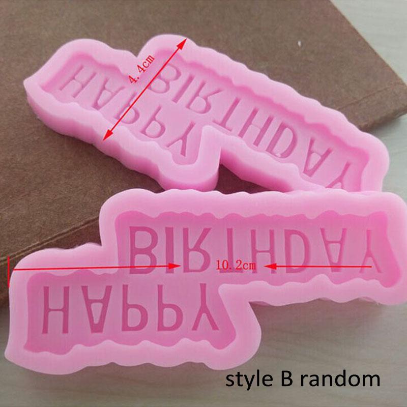 DIY Nástroje na zdobení dortů Silikonová forma na dortový fondán 1 ks Tvar Šťastné narozeniny Pekářské příslušenství