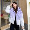 Gradient Hooded Winter Thickened Jacket