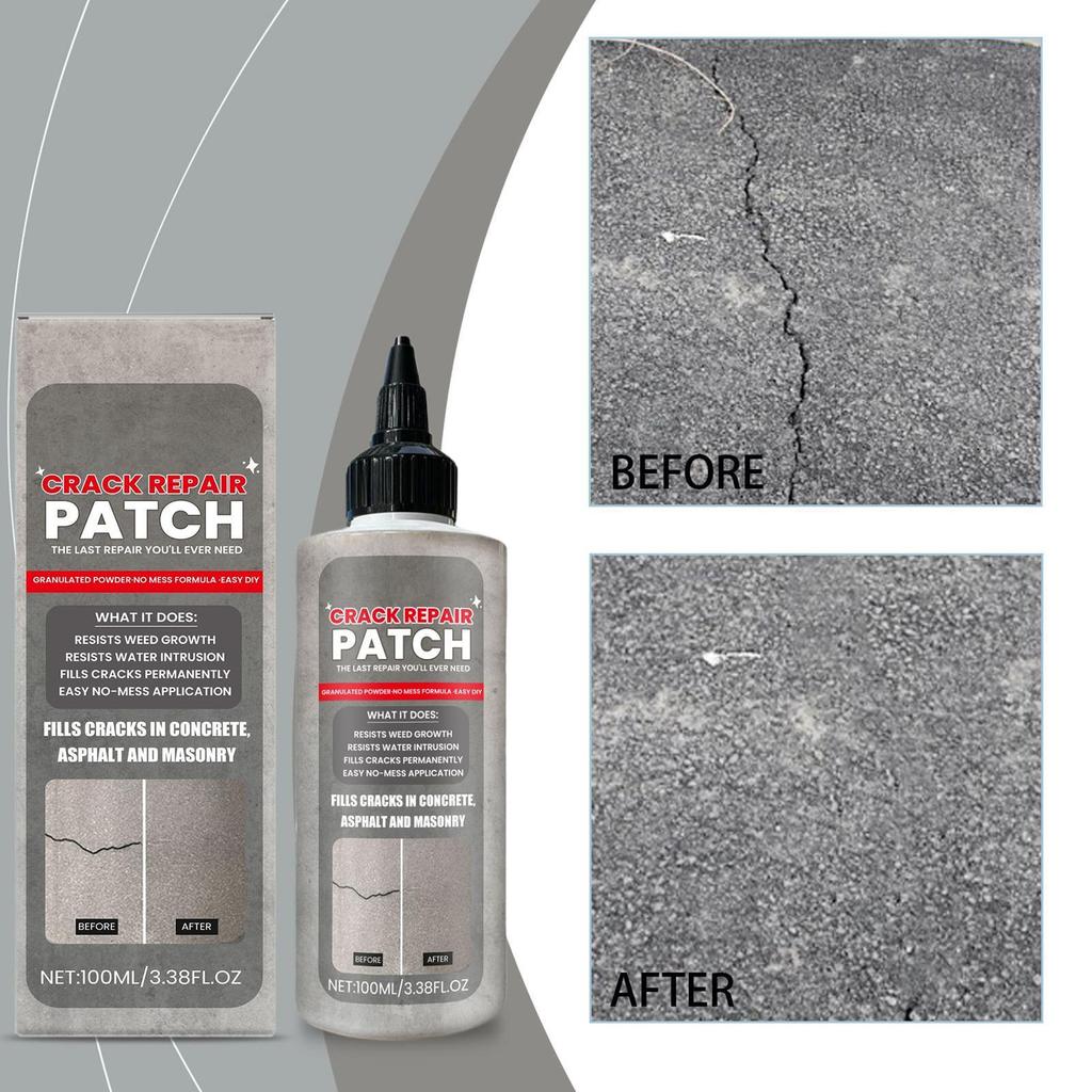Relleno de Grietas para Hormigón de 100 ml Sellador Impermeable de Secado Rápido para Reparar Grietas en Aceras de Asfalto Patios Calzadas Paredes