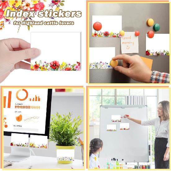Janlaugh 12 Pads Wildflower Sticky Notes Summer Sticky Memo Pads Self Stick Flower Office Supplies Wildflower Party Favors Adhesive Notepad for