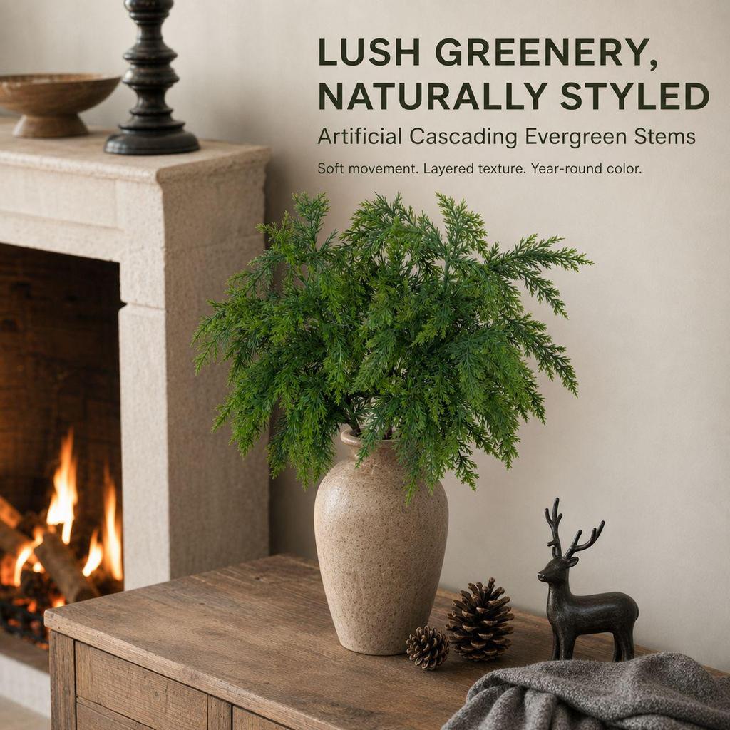 Christmas Cedar Pine Branch - Faux Greenery Decoration
