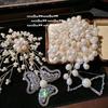Mermaid Bubble, Pearl Jewel Brooch, Tahiti, Bow Zircon Pearl Flower Brooch