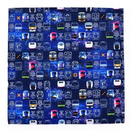 COLORFUL CANDY STYLE Lunch Cloths/School Lunch Napkins (45cm X 45cm), Water-Repellent, No-Iron, Set of 2, Train Face Collection, Water-Repellent, Ligh