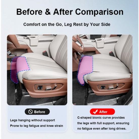 Matte PU Soft Foam Car Seat Bottom Leg Support Cover Universal For BMW Benz