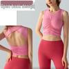 Backless Pleated Sleeveless Yoga Vest for Outdoor Sports & Fitness