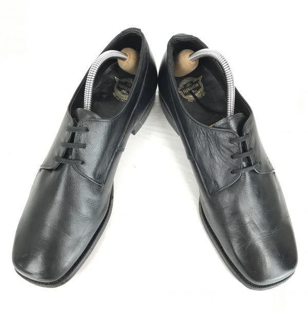 Vintage Pre-80s / FLORSHEIM Goodyear Welt Leather Plain Toe Dress Shoes Black /7 / 25.0cm/(USED)