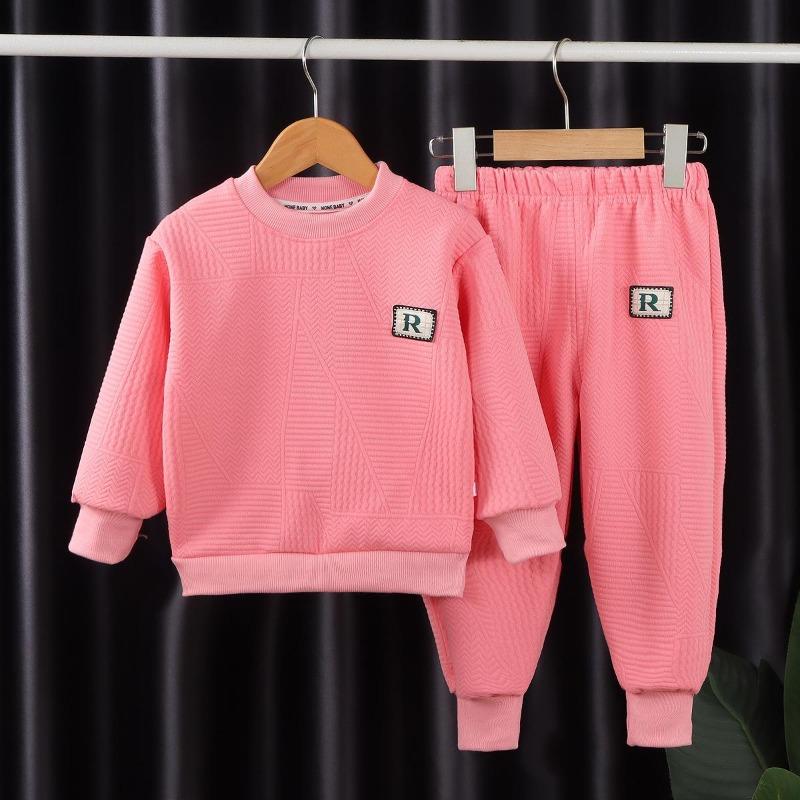 Spring and Autumn Boys and Girls Hoodie Set Children's Leisure Set Baby Casual Tracksuit