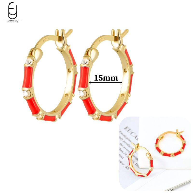 925 Silver Needle Cute Starfish/Shrimp Pendant Earrings Red Chili/ Star Enamel Gold Earrings For Women Fashion Jewelry