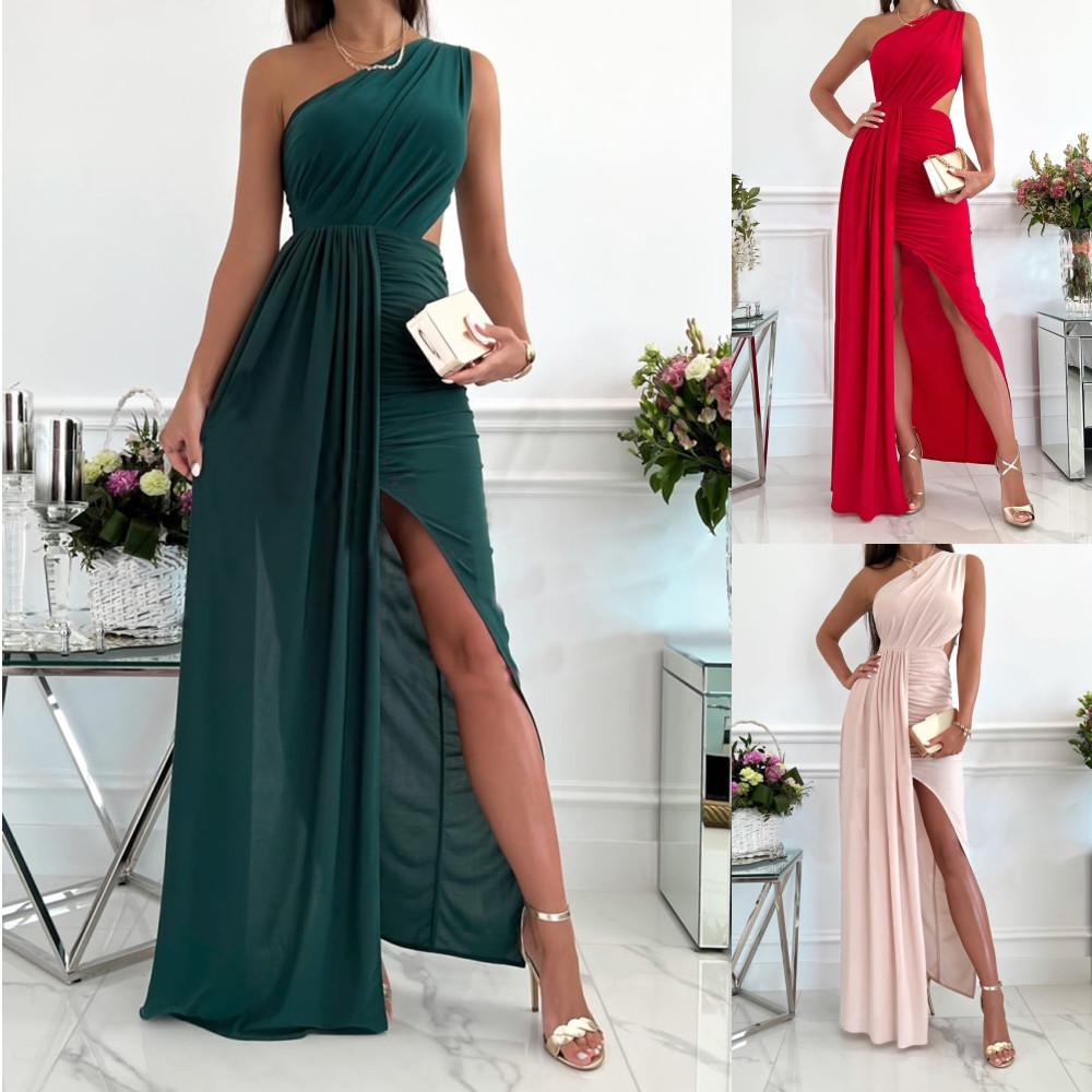 Women's Fashion Summer Spring Solid Color Print Sleeveless Casual Dresses