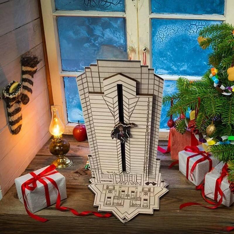 Neústupný Dřevěný Vánoční Kalendář Vánoční Dekorace s Prostorem pro Překvapení pro Obdarování