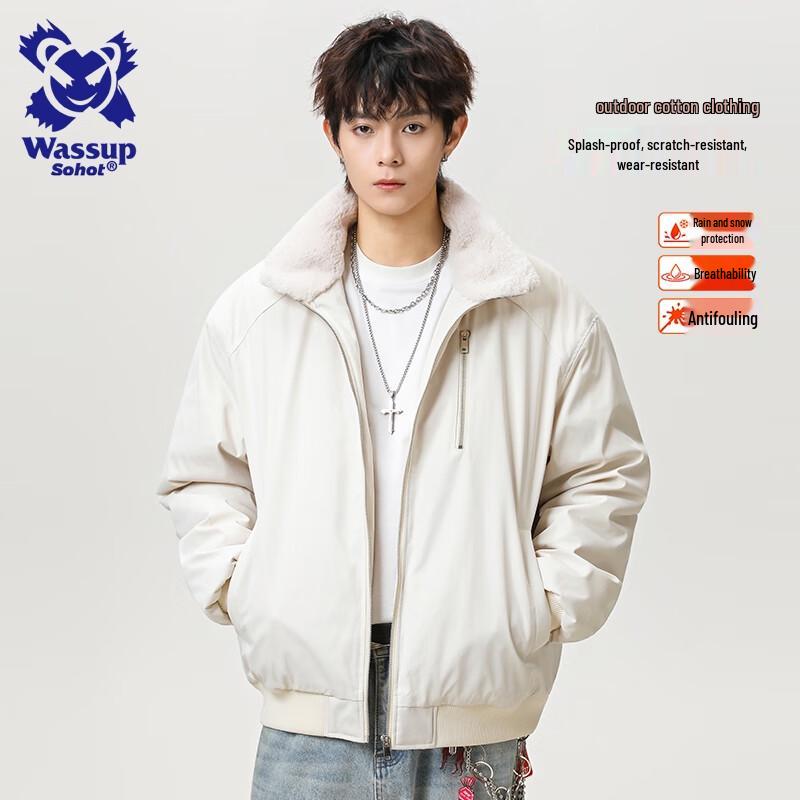 Wassup Sohot Men's Padded Turn-Down Collar Workwear Jacket
