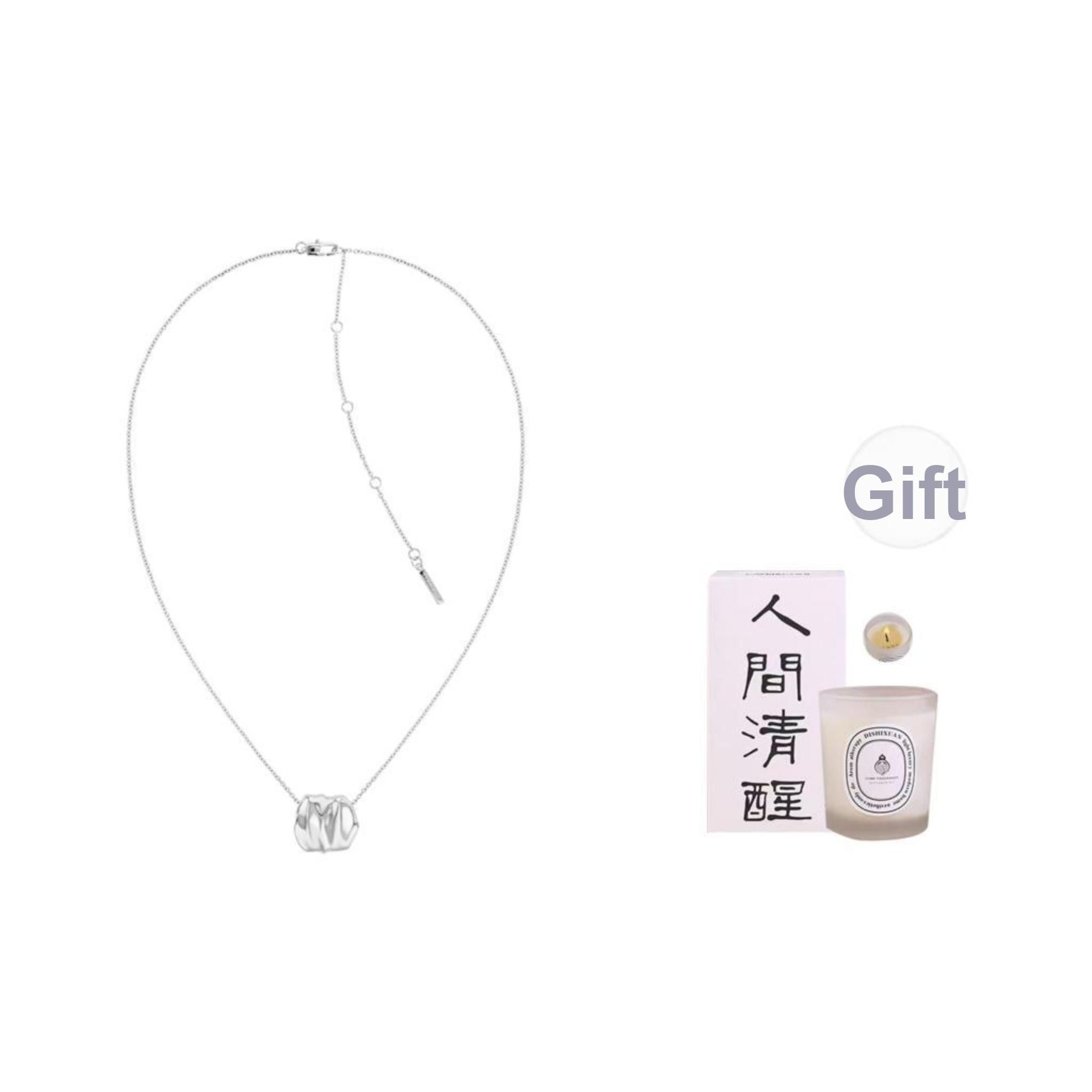 

Calvin Klein Timeless Collection Small Apple Elegant Stainless Steel Necklace Women necklace 35000638 F,Silver