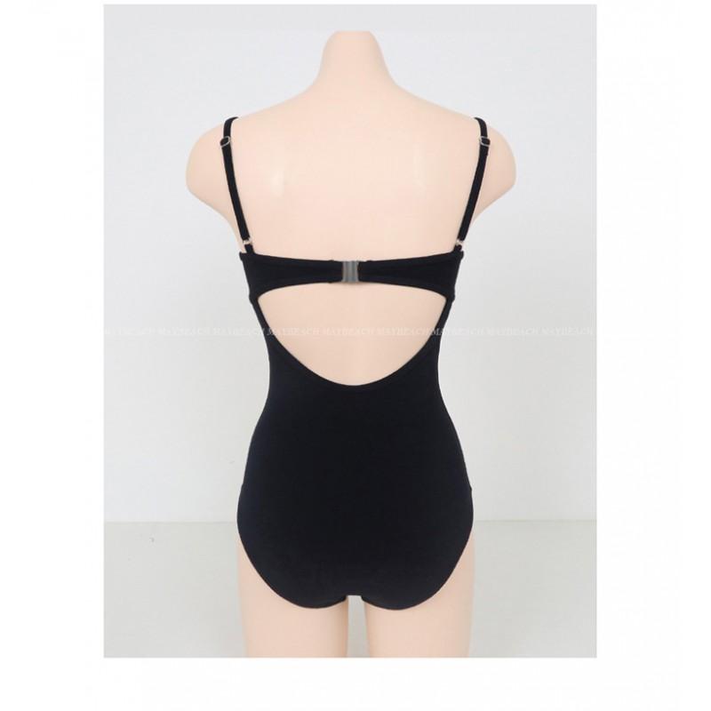 Womens Solid Color Backless One-Piece Swimsuit With Built-in Pad Slim Fit Swimming Spa Beach