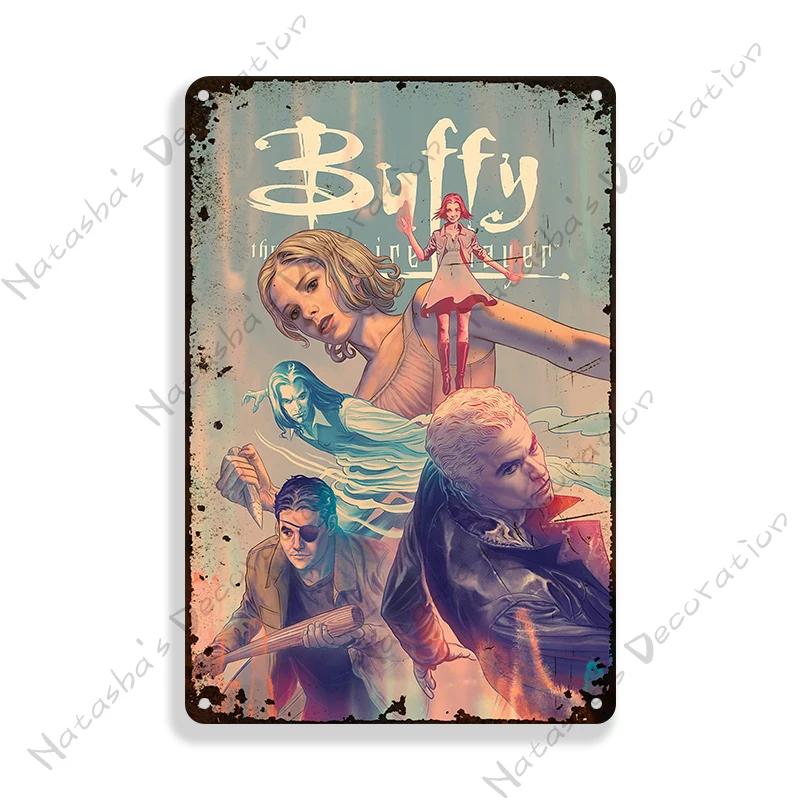 Buffy the Vampire Slayer Plakát Klasický TV kovový plakát Vintage kovová cedule Pánská jeskyně Garáž Kovová deska Průmyslová dekorace