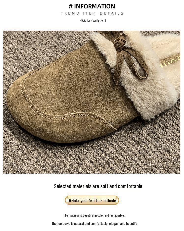 2025 Autumn/Winter Women's Fleece-Lined Birkenstock Toe Slippers – Warm, Furry, Versatile Outdoor Casual Footwear