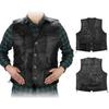 Men's Classic Brown Sheepskin Leather Motorcycle Vest - Plain, Sleeveless Riding Jacket