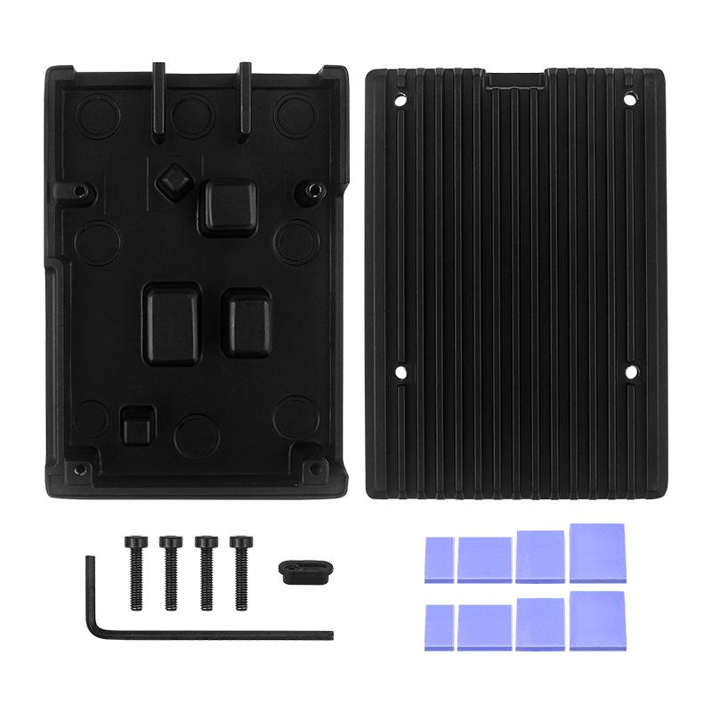 1 Set Easy To Install Aluminum Heatsink Case For Raspberry Pi 5 Aluminum Alloy Case Shell Box Diy Accessories