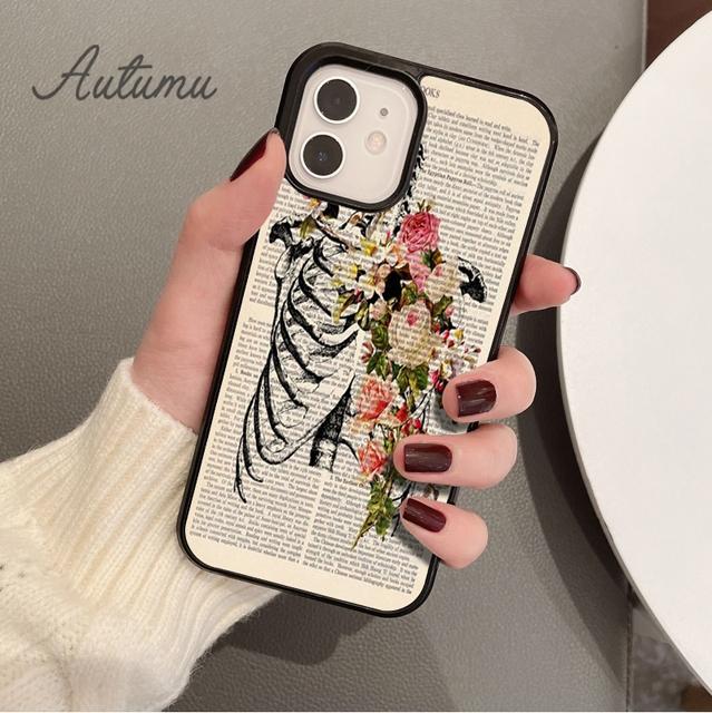 Human Anatomy Phone Case for iPhone 11 12 13 14 Pro Max Mini X XR XS SE 2020 5 6S 7 8 Plus Samsung Galaxy S21 S22 Cover Shell
