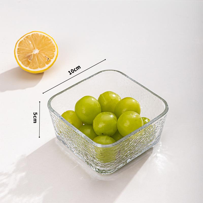 

Квадратный салатник из кованого стекла для фруктов, десертов и хранения - Элегантная домашняя посуда