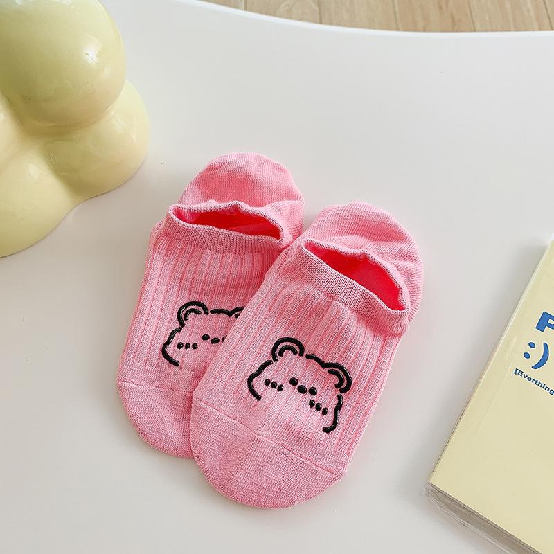 

Женские хлопковые нескользящие носки с защитой от падения пятки, тонкие белые весенние и осенние короткие носки с неглубокой подошвой, устойчивые к запахам, невидимые носки розовый