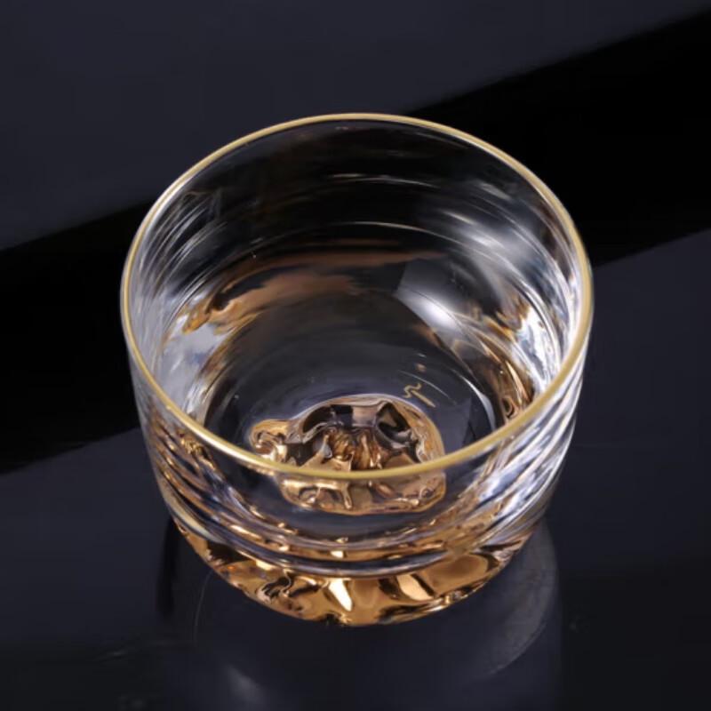 Gold Mountain LL Crystal Glass Tea Tasting Pair Cups