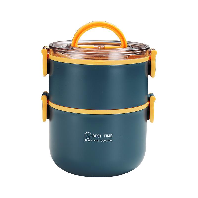 Stainless Steel Insulated Lunch Box for Female Students Cute Large Capacity Fruit Lunch Box with Tableware