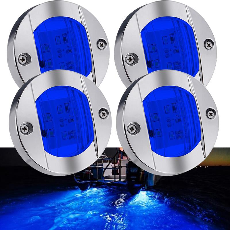 6PCS Boat Marine Lights Navigation Waterproof Marker Lamp For Truck RV Yacht Transom Anchor Stern DC 12V 6LED Stern Light