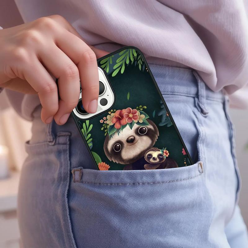 Cute Sloth Animals Phone Case For iPhone 17 Air 15 16e 14 13 Pro Max Coque 12 11 Pro Max PLUS cover