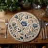 Heat Insulation Floral Table Placemat Embroidery Round Dining Mat  Party Table Decoration