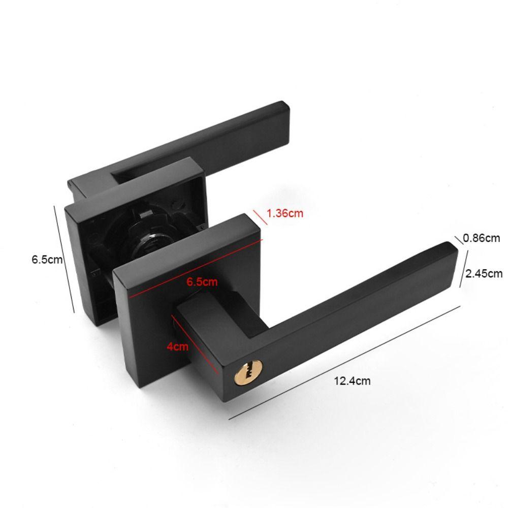 Durable Square Indoor Door Lock Thickened with Core/pin Heavy-duty Three Bar Lock Aluminum Alloy Adjustable