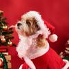 Christmas Pet Costume Santa Claus Hat Suit  Gold Velvet Fabric Funny Pet Cosplay Clothes Cute Puppy Christmas Outfit